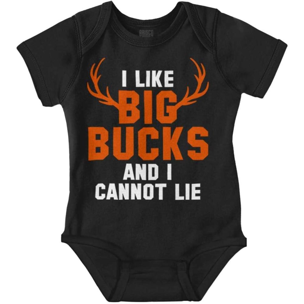 imageBrisco Brands I Like Big Bucks Funny Hunting Baby Bodysuit Jumper BoysBlack