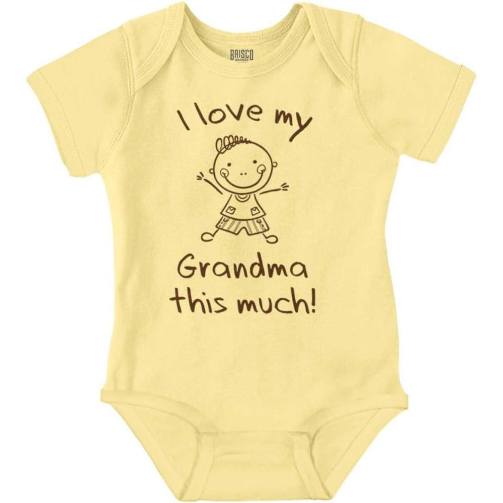imageBrisco Brands I Love My Grandma This Much Cute Baby Romper Boys or GirlsBanana