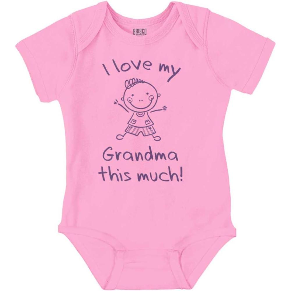 imageBrisco Brands I Love My Grandma This Much Cute Baby Romper Boys or GirlsPink