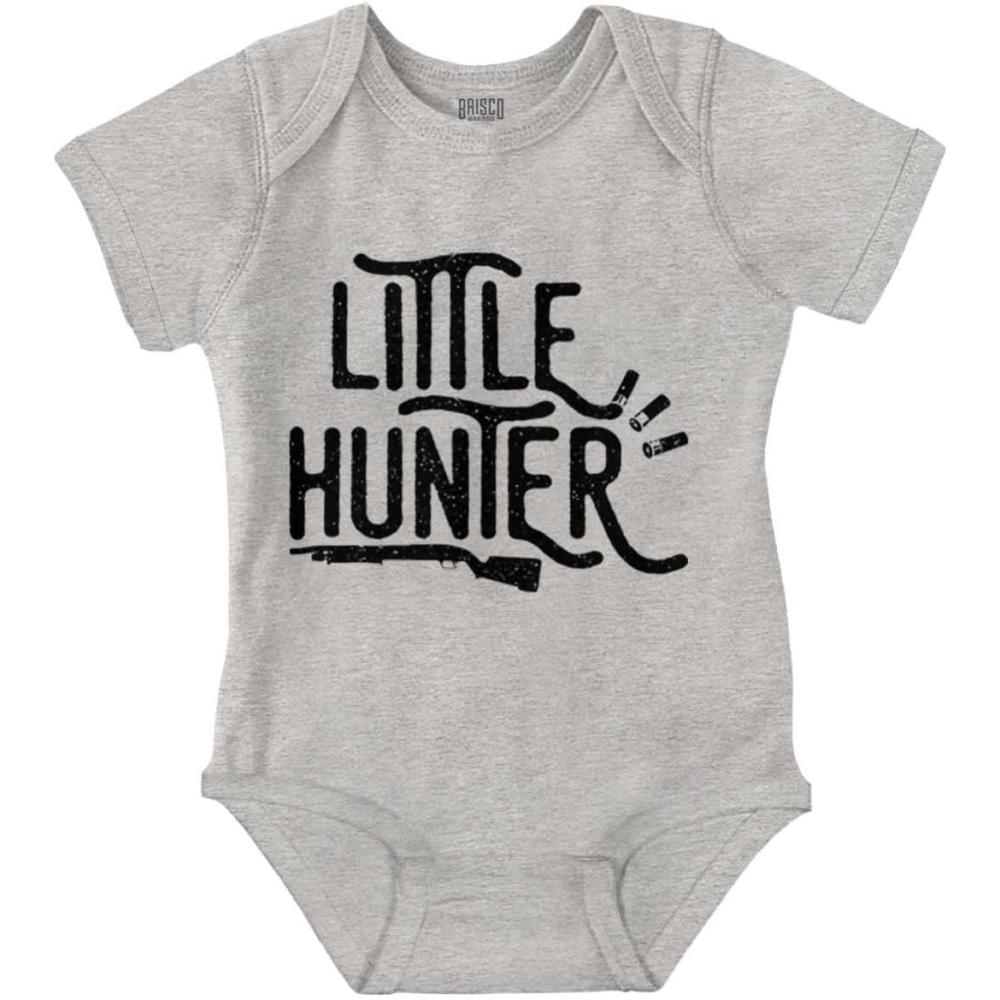 imageBrisco Brands Little Hunter Cute Kiddos Hunting Baby Romper Boys or GirlsHeather
