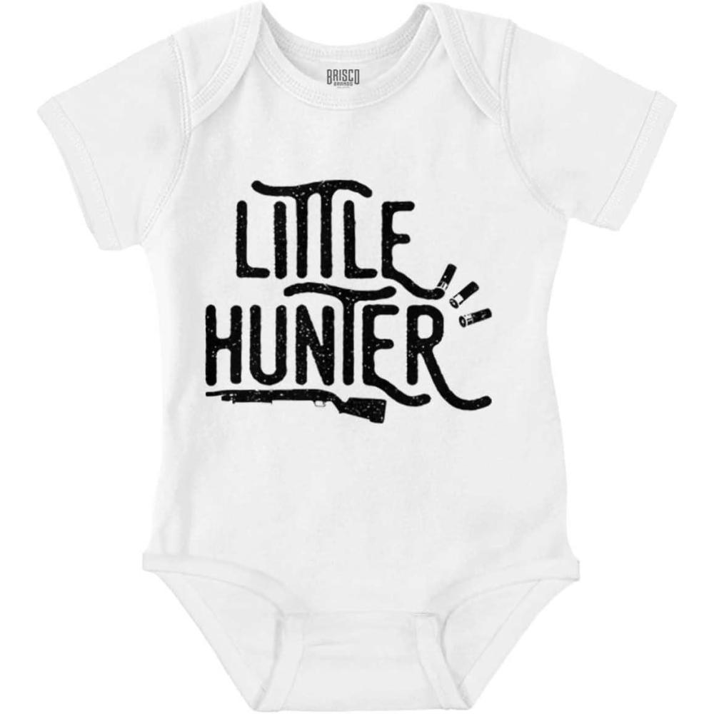 imageBrisco Brands Little Hunter Cute Kiddos Hunting Baby Romper Boys or GirlsWhite