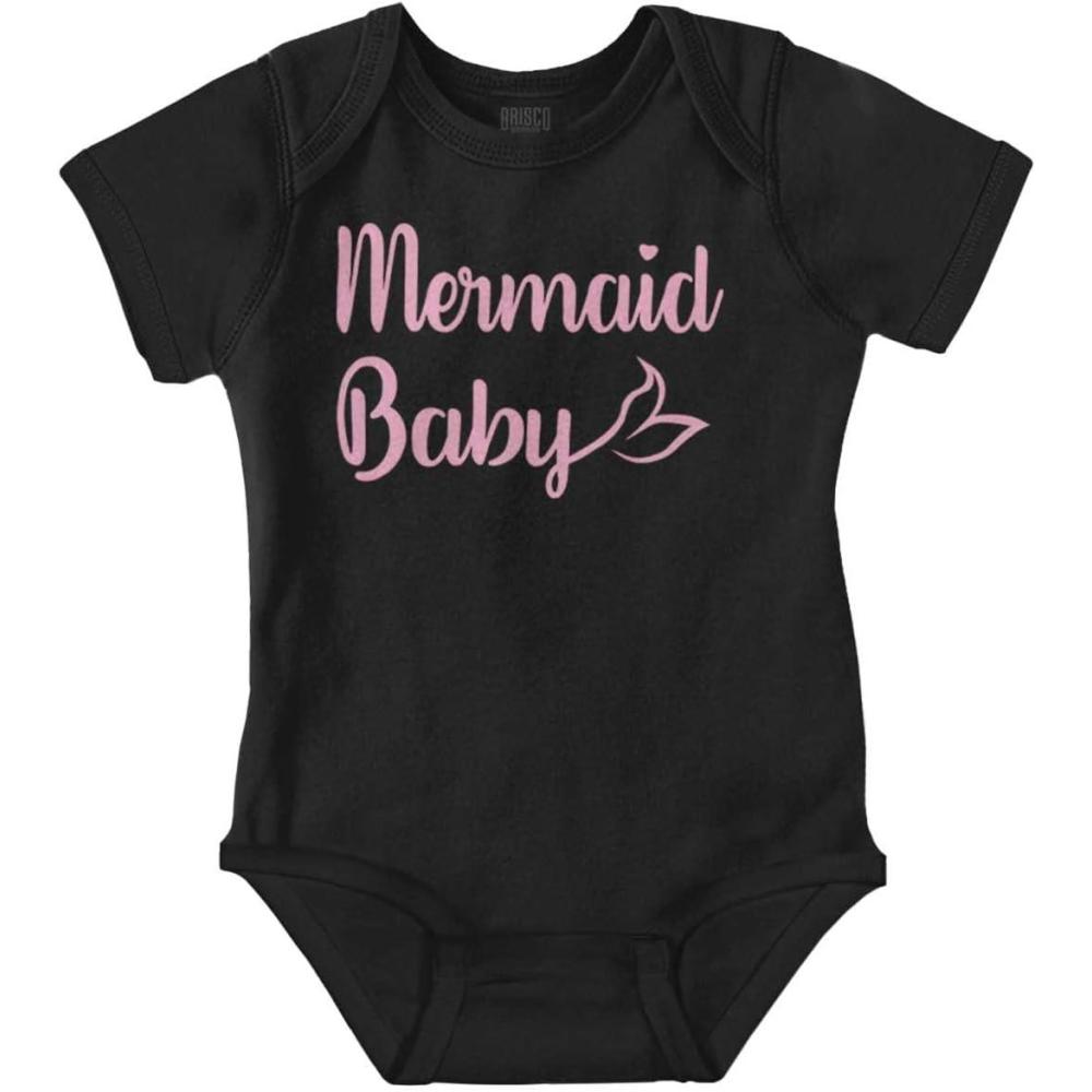 imageBrisco Brands Mermaid Baby Ocean Sea Princess Baby Bodysuit Jumper GirlsBlack