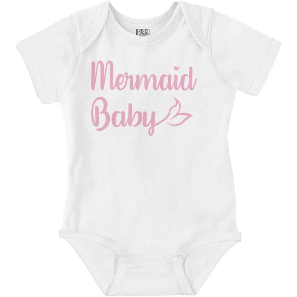 imageBrisco Brands Mermaid Baby Ocean Sea Princess Baby Bodysuit Jumper GirlsWhite