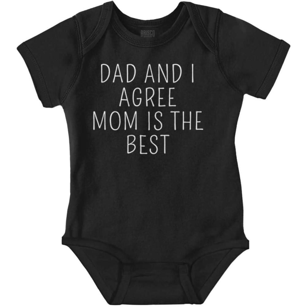imageBrisco Brands Mom is the Best Cute Adorable Baby Romper Boys or GirlsBlack