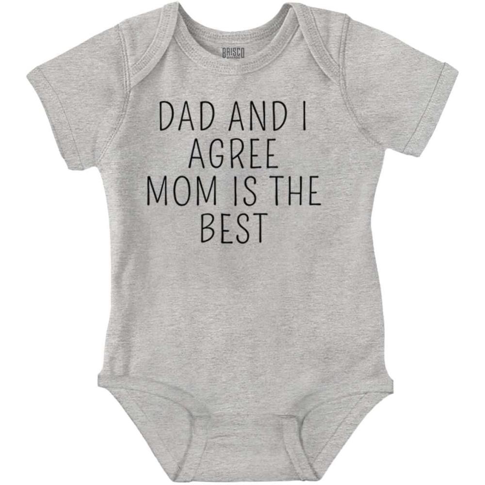imageBrisco Brands Mom is the Best Cute Adorable Baby Romper Boys or GirlsHeather