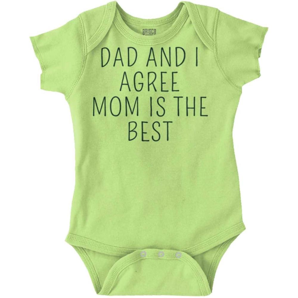 imageBrisco Brands Mom is the Best Cute Adorable Baby Romper Boys or GirlsKey Lime
