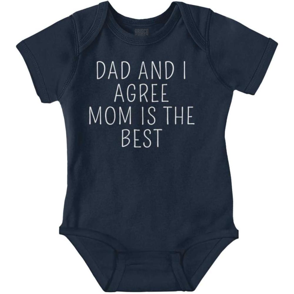 imageBrisco Brands Mom is the Best Cute Adorable Baby Romper Boys or GirlsNavy