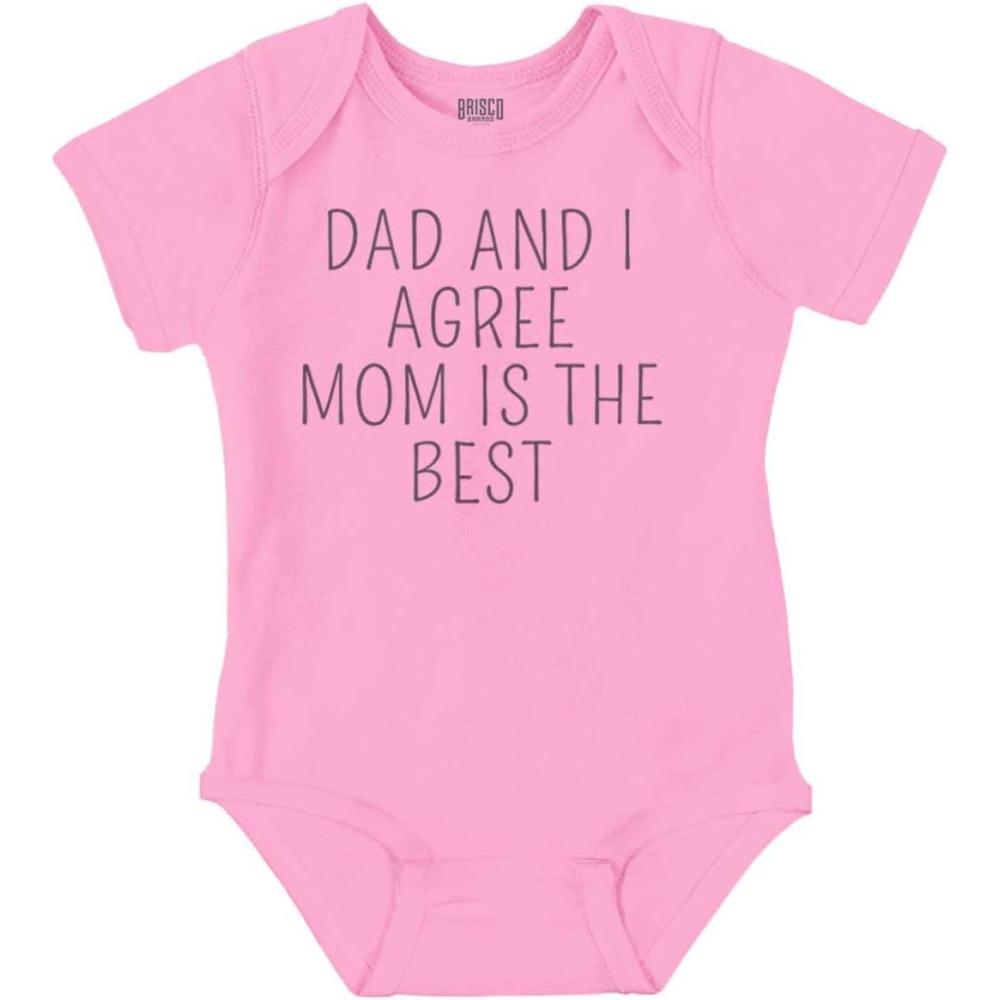 imageBrisco Brands Mom is the Best Cute Adorable Baby Romper Boys or GirlsPink