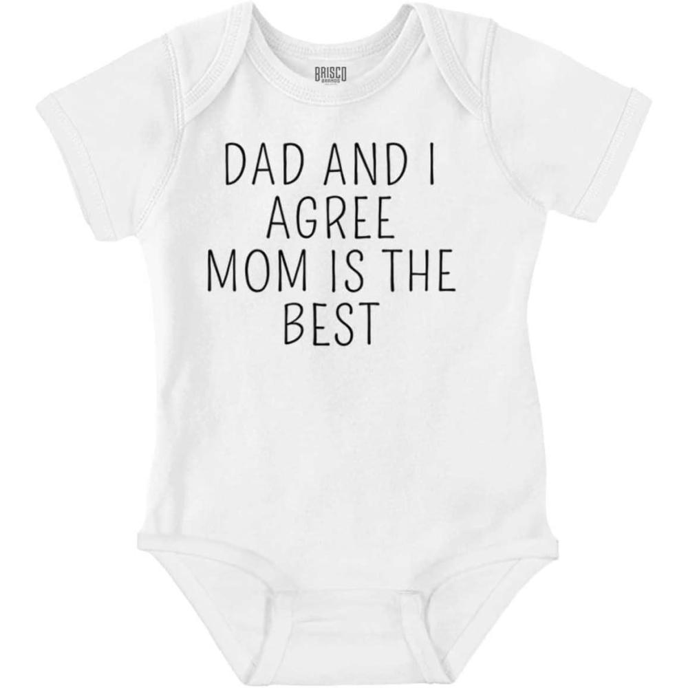 imageBrisco Brands Mom is the Best Cute Adorable Baby Romper Boys or GirlsWhite