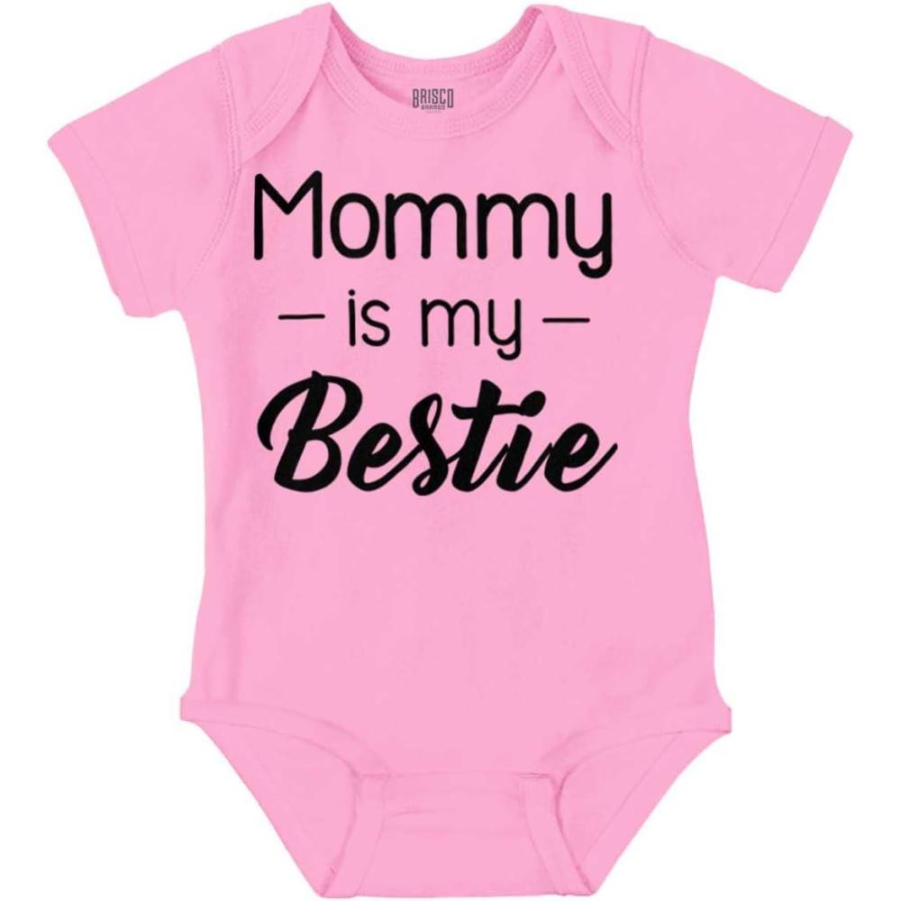 imageBrisco Brands Mommy is my Bestie Cute Daughter Baby Bodysuit Jumper GirlsPink