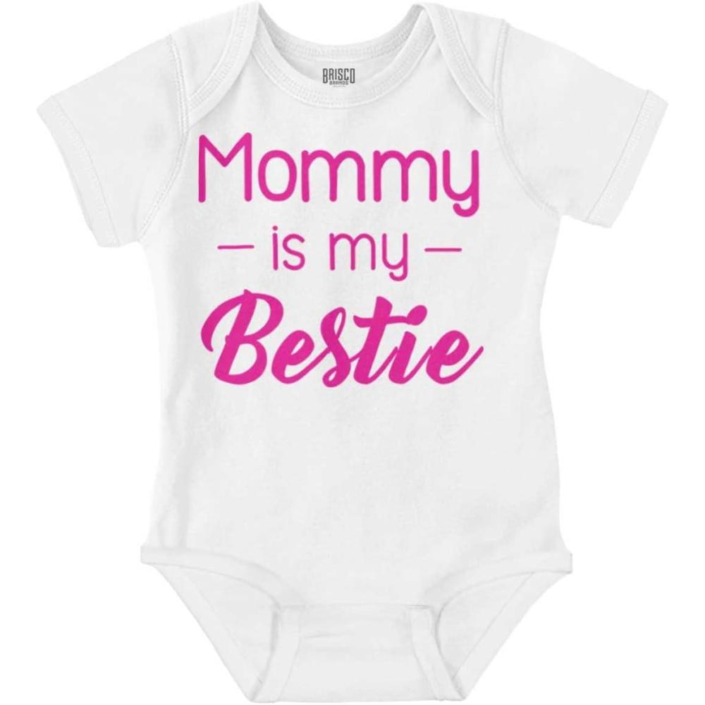 imageBrisco Brands Mommy is my Bestie Cute Daughter Baby Bodysuit Jumper GirlsWhite