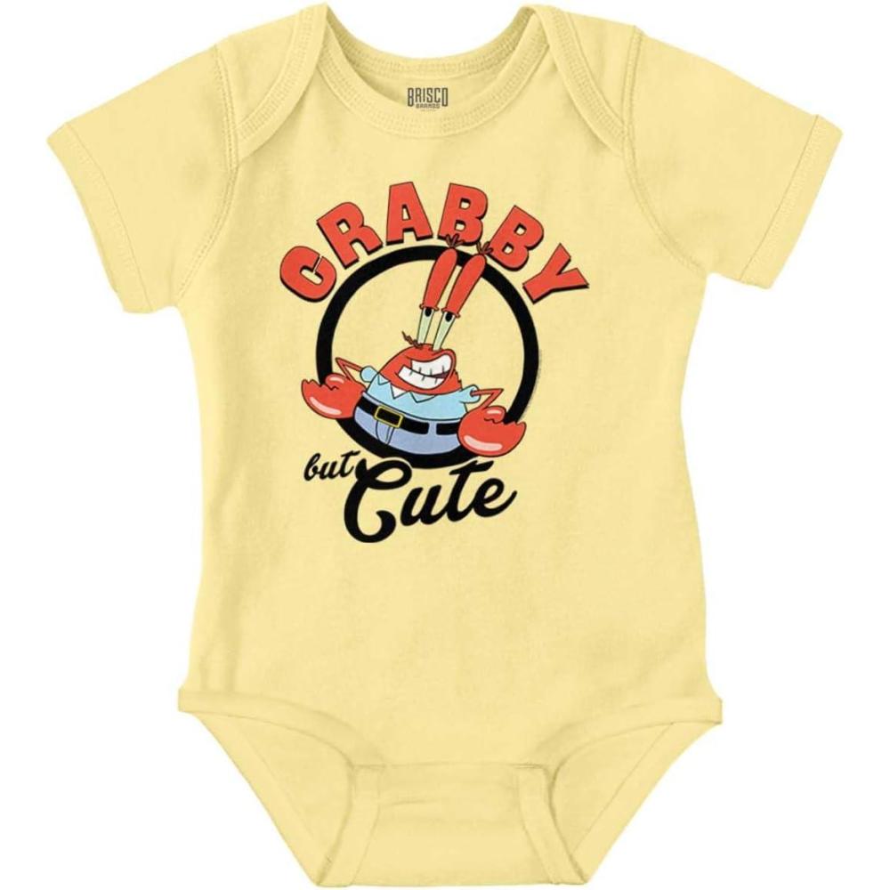 imageBrisco Brands MrKrabs Krabby But Cute Cartoon Baby Romper Boys or GirlsBanana