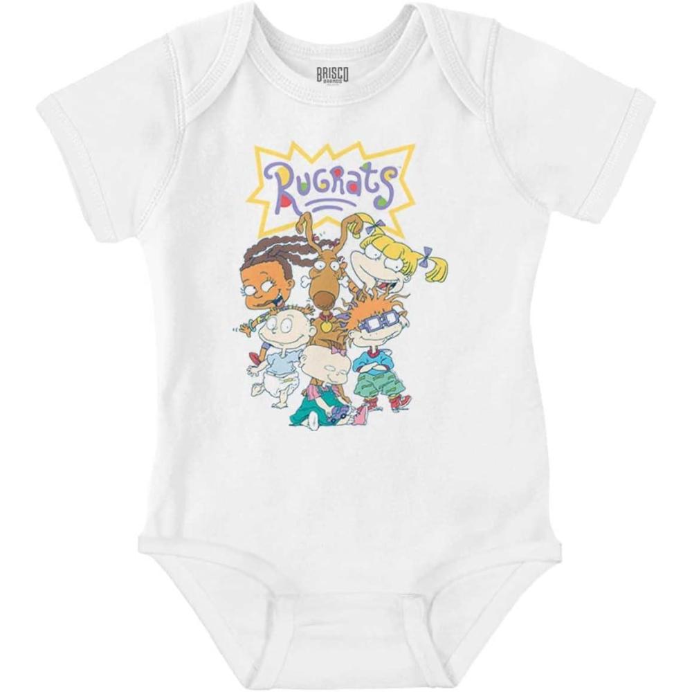imageBrisco Brands Rugrats 90s Cartoon Characters Baby Romper Boys or GirlsWhite
