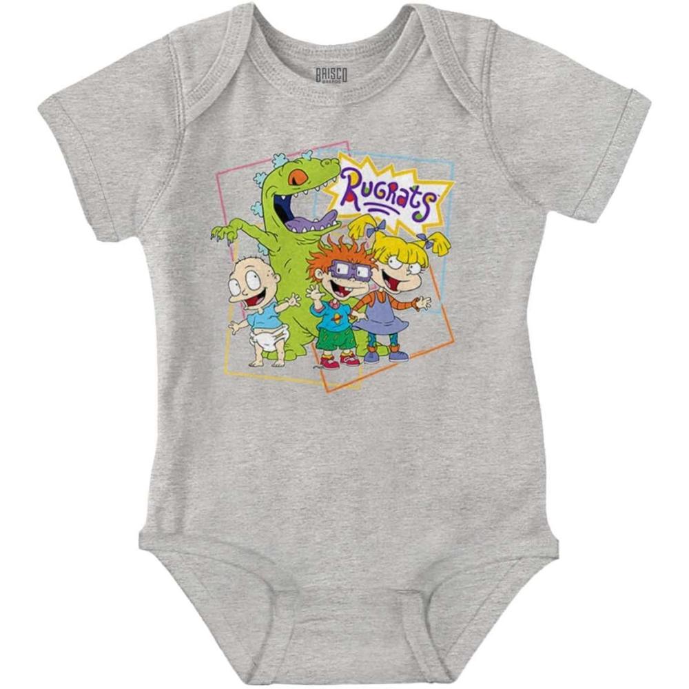 imageBrisco Brands Rugrats Reptar Cartoon Characters Baby Romper Boys or GirlsHeather