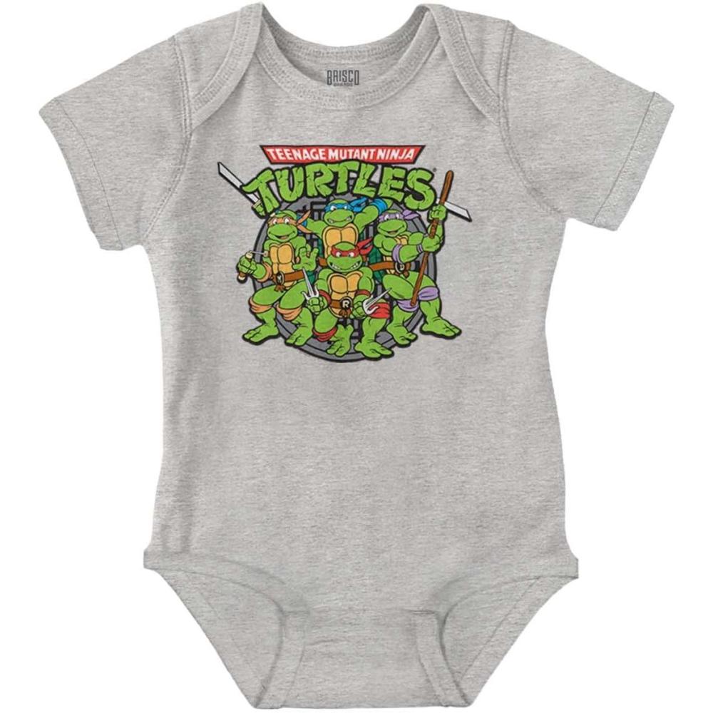 imageBrisco Brands Teenage Mutant Ninja Turtles Group Baby Romper Boys or GirlsHeather