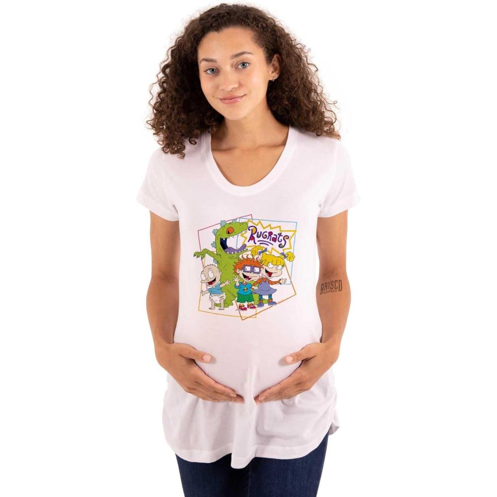 imageBrisco Brands Womens Maternity Rugrats Reptar Cartoon Characters T Shirt Tee