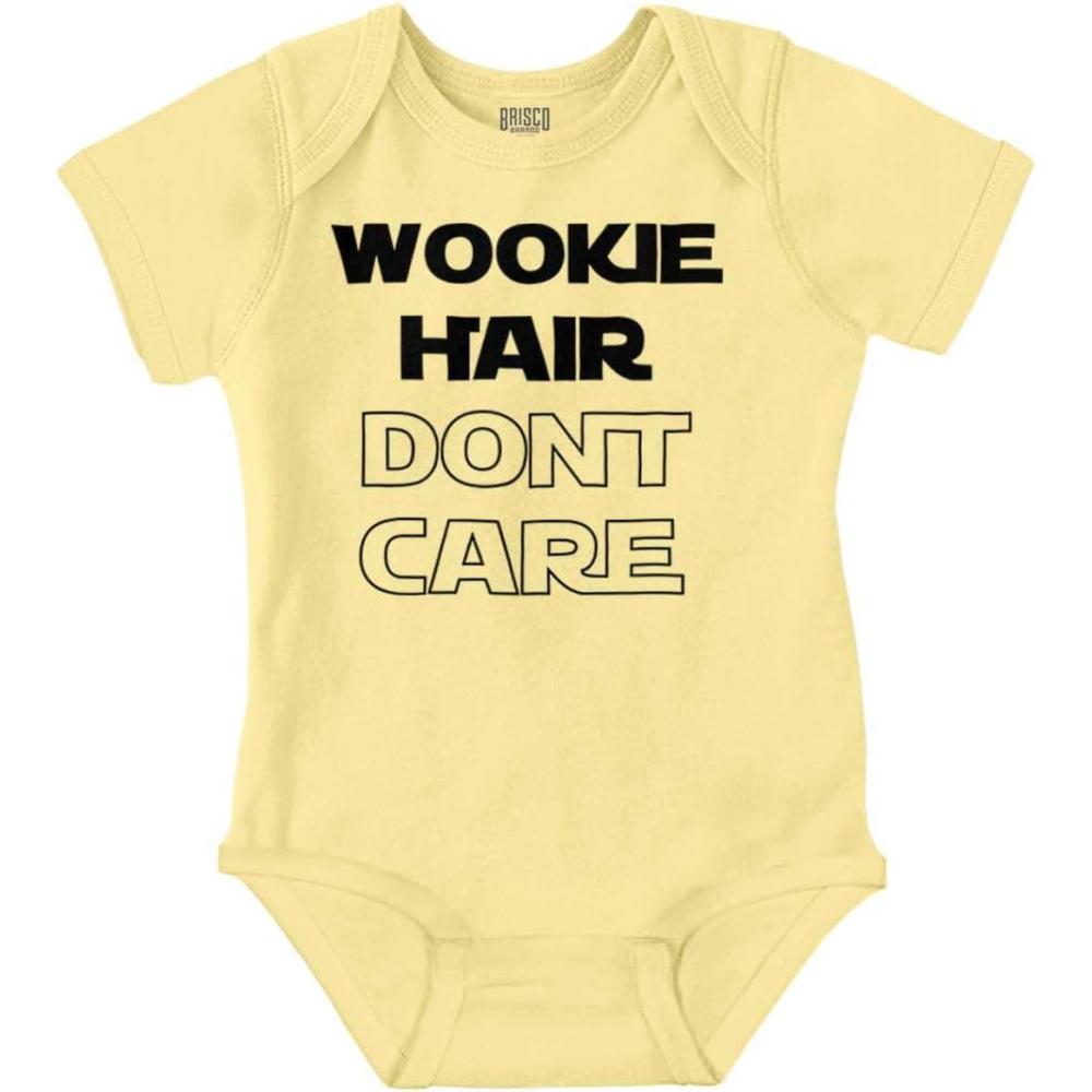imageBrisco Brands Wookie Hair Dont Care Dark Galaxy Baby Romper Boys or GirlsBanana