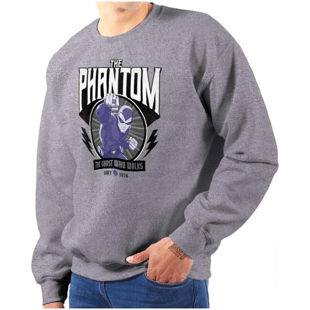 imageBrisco Brands the Phantom Ghost Who Walks Retro Sweatshirt for Men or WomenSport Grey