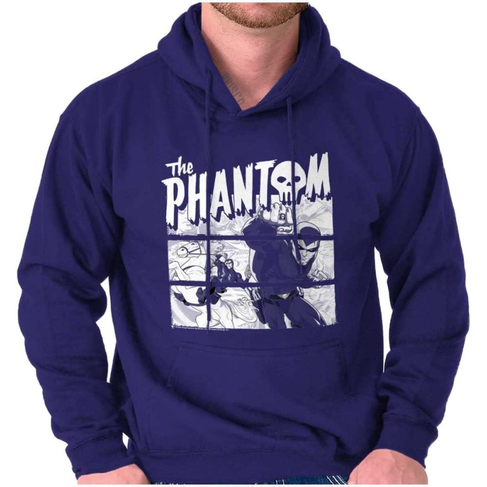 imageBrisco Brands the Phantom Vintage Comic Book Skull Hoodie Sweatshirt Women MenPurple
