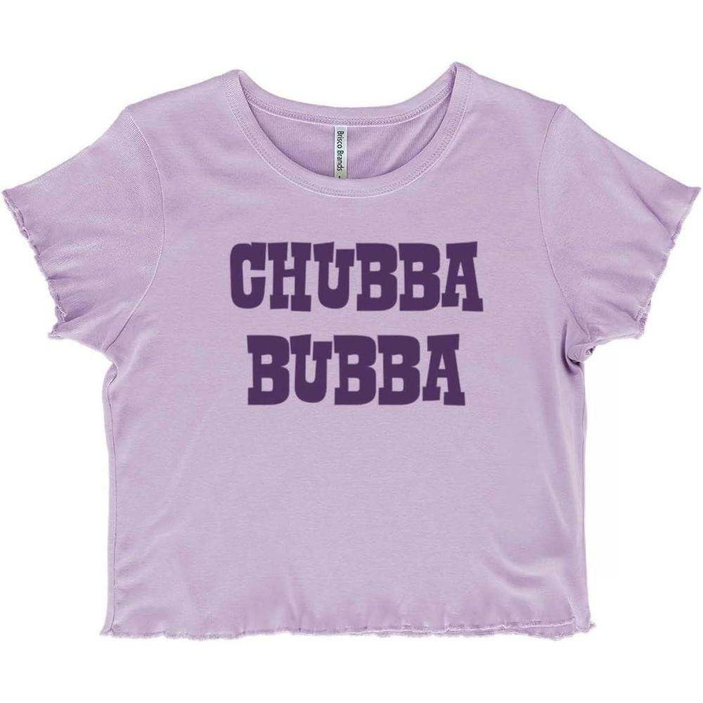 imageChubba Bubba Adorable Chunky Babe Juniors Lettuce Trim Crop Top Womens Baby TeeOrchid