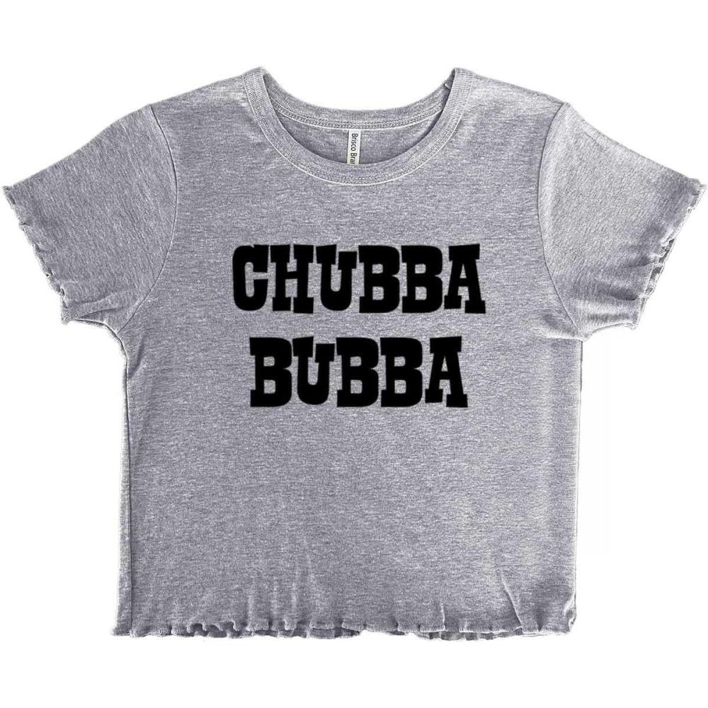 imageChubba Bubba Adorable Chunky Babe Juniors Lettuce Trim Crop Top Womens Baby TeeSport Grey