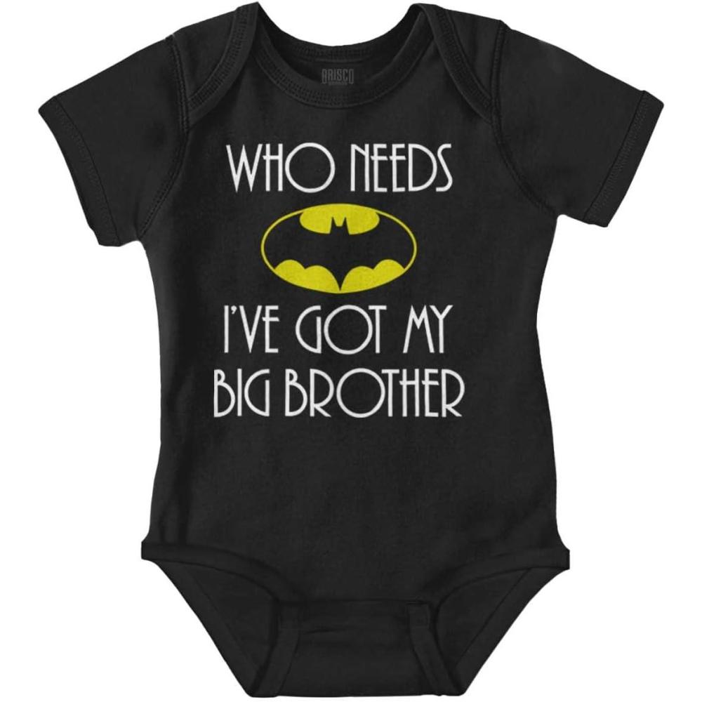 imageClassic Teaze Who Needs Bat Ive Got My Big Brother Baby Romper Boys or GirlsBlack