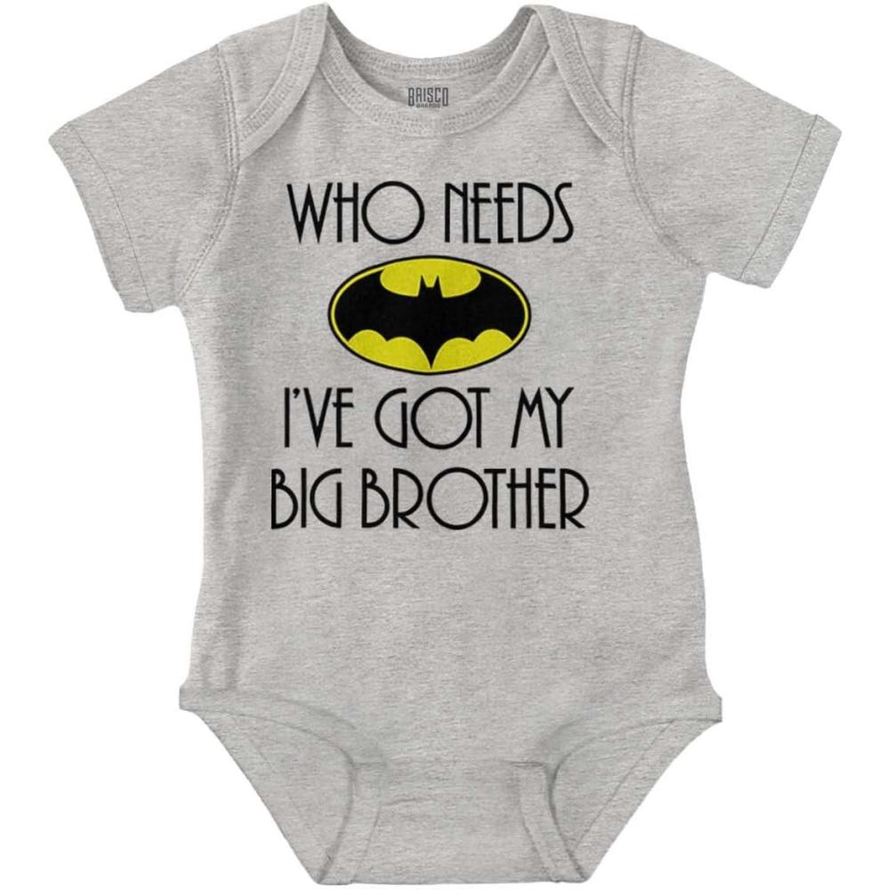 imageClassic Teaze Who Needs Bat Ive Got My Big Brother Baby Romper Boys or GirlsHeather