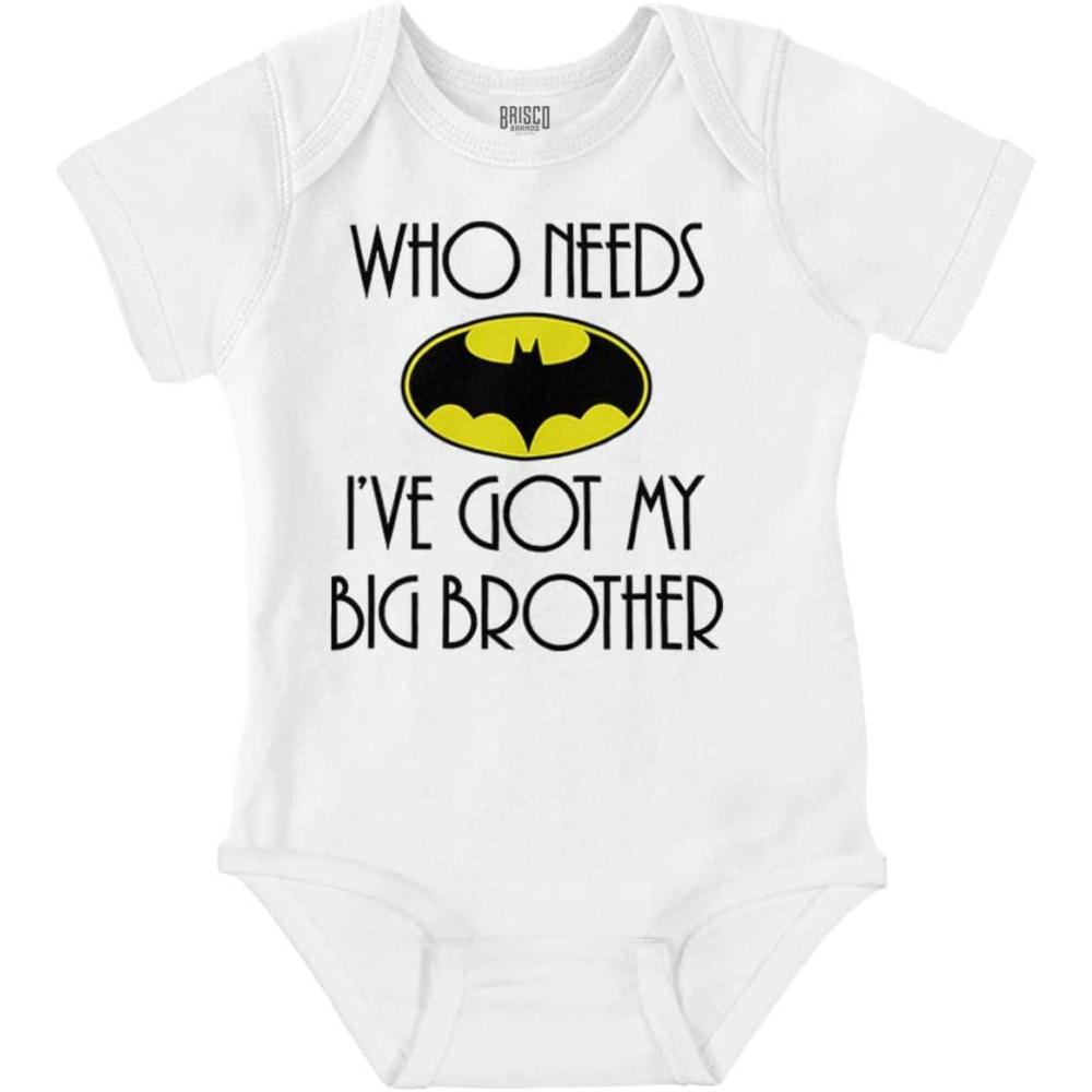 imageClassic Teaze Who Needs Bat Ive Got My Big Brother Baby Romper Boys or GirlsWhite