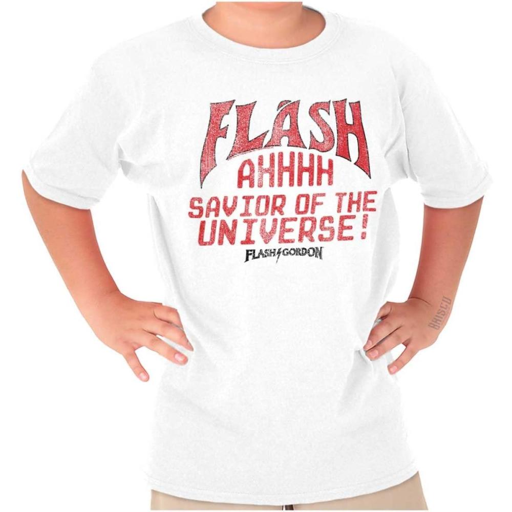 imageFlash Gordon Logo Vintage Comic Hero Crewneck T Shirts Boy GirlWhite