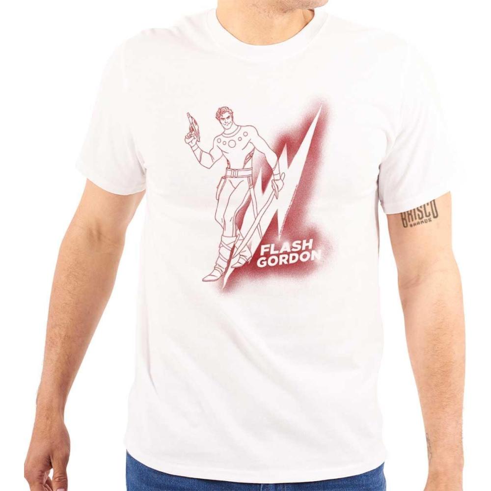 imageFlash Gordon Vintage Lightning Bolt Graphic T Shirt Men or WomenWhite