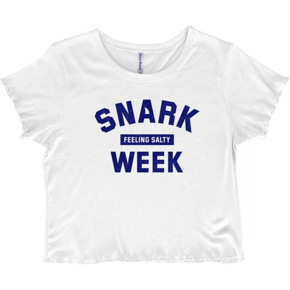 imageFunny Feeling Salty Snark Week Joke Juniors Lettuce Trim Crop Top Womens Baby TeeWhite