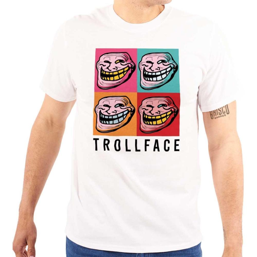 imageFunny Pop Art Squares Troll Face Meme Graphic T Shirt Men or WomenWhite