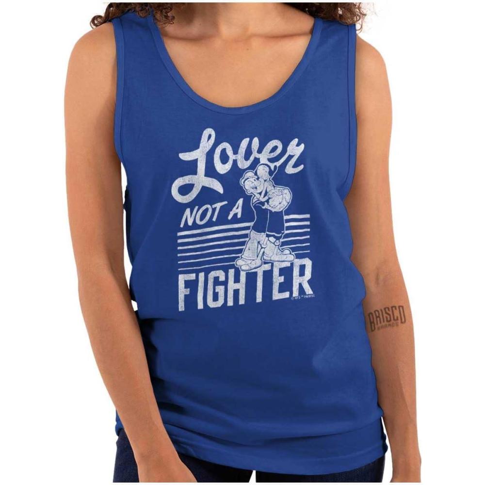 imagePopeye The Sailor Loves Not a Fighter Tank Top T Shirts Men WomenRoyal