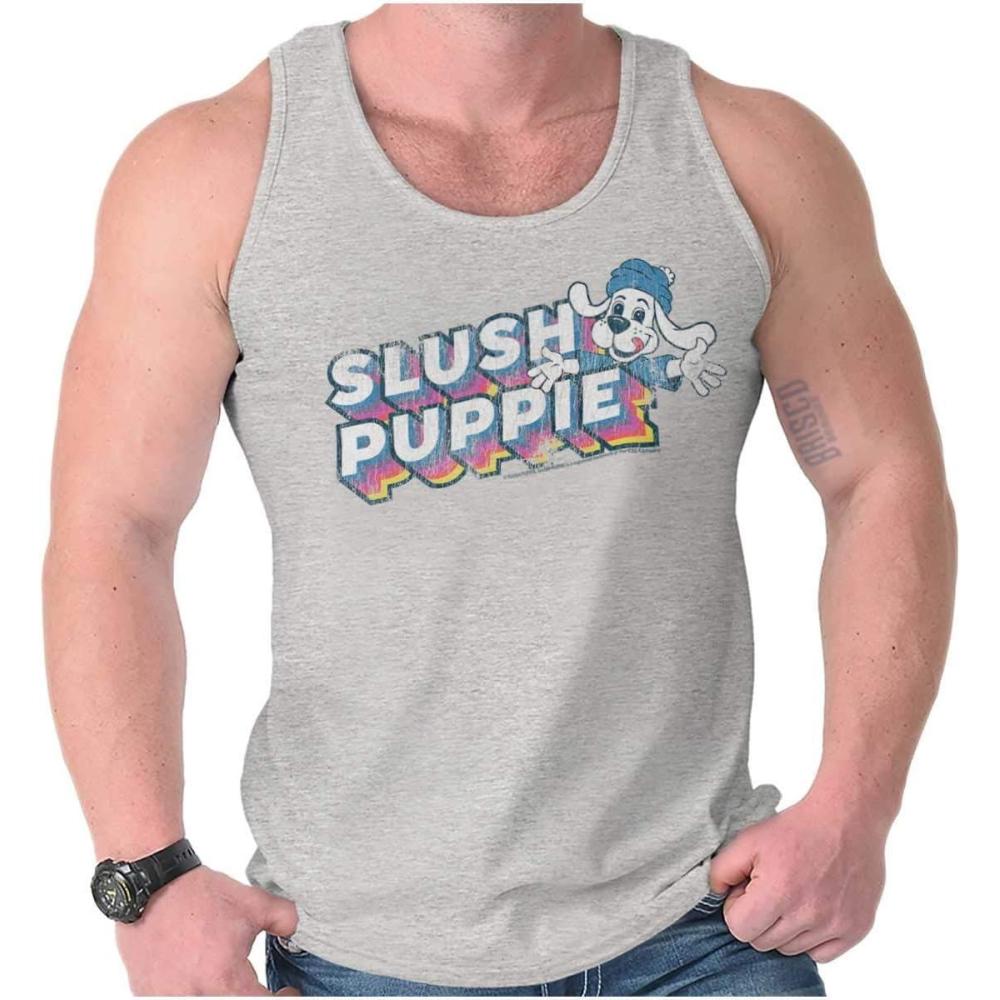 imageRetro Slush Puppie Vintage 80s Logo Tank Top T Shirts Men WomenSport Grey
