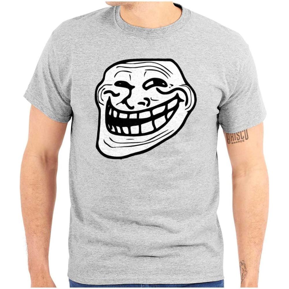 imageTroll Face Original Meme Smile Mad Graphic T Shirt Men or WomenSport Grey