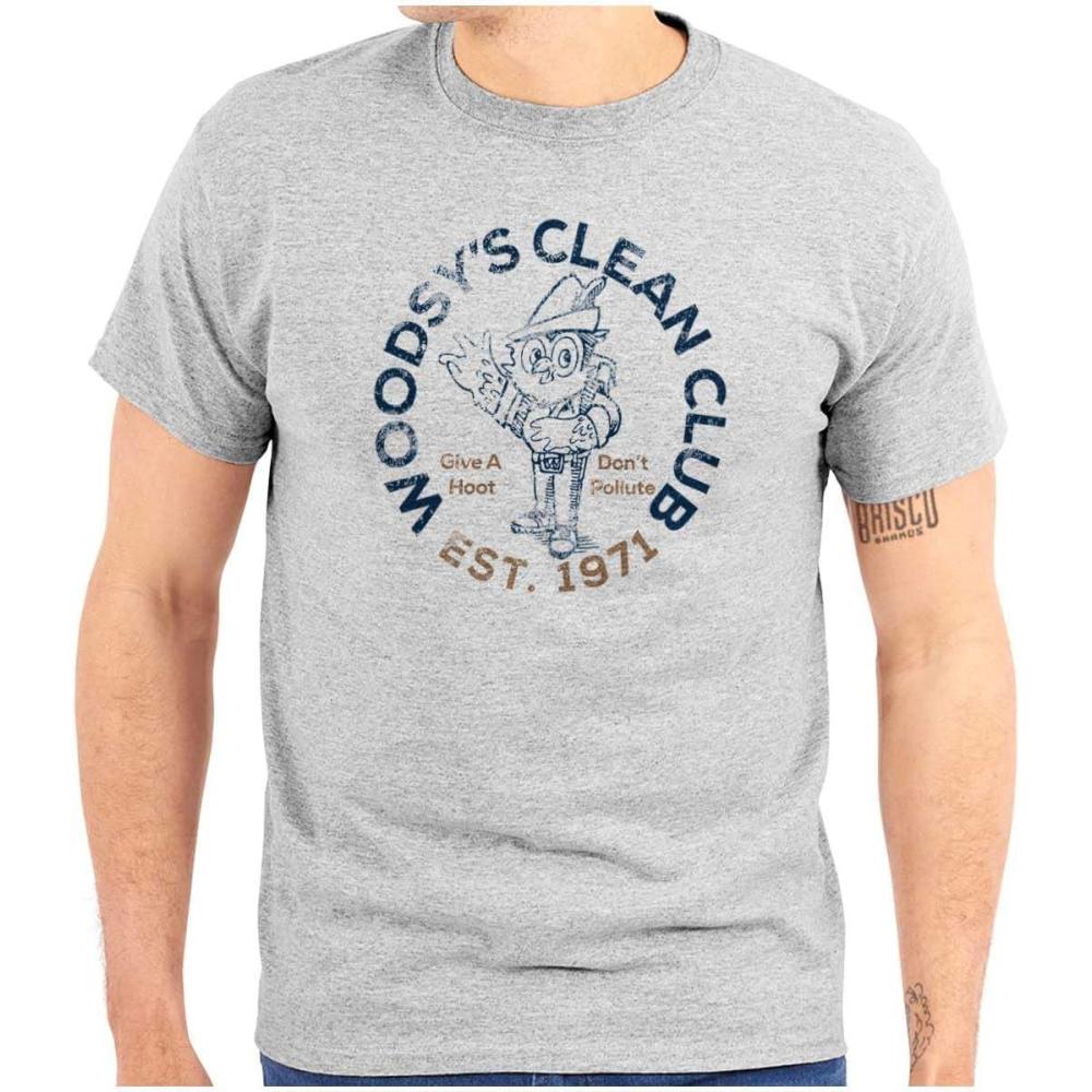 imageWoodsy Owl Clean Club Dont Pollute Graphic T Shirt Men or WomenSport Grey