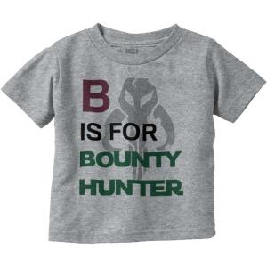 B is for Bounty Hunter Dark Galaxy Toddler Boy Girl T Shirt(Heather)