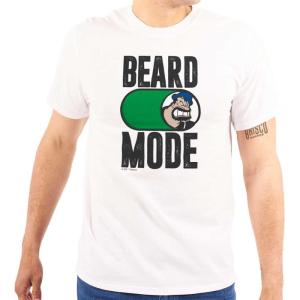 Beard Mode On Bluto Funny Bearded Mens Graphic T Shirt Tees(White)