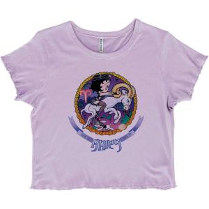 Betty Boop Cartoon Aries Zodiac Sign Juniors Lettuce Trim Crop Top Womens Baby Tee(Orchid)