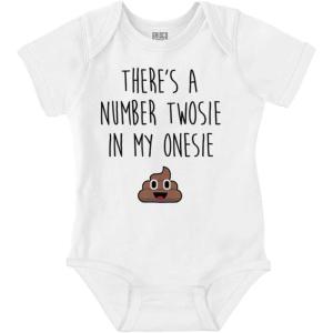 Brisco Brands A Number Twosie In My One Piece Baby Romper Boys or Girls(White)