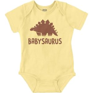 Brisco Brands Babysaurus Adorable Little Dinosaur Baby Bodysuit Jumper Boys(Banana)