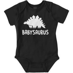 Brisco Brands Babysaurus Adorable Little Dinosaur Baby Bodysuit Jumper Boys(Black)