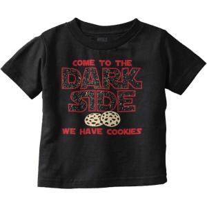 Brisco Brands Come to The Dark Side We Have Cookies Toddler Boy Girl T Shirt(Black)