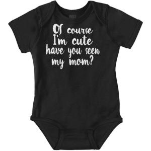 Brisco Brands Cute Like Mom New Daughter Adorable Baby Bodysuit Jumper Girls(Black)