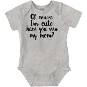 Brisco Brands Cute Like Mom New Daughter Adorable Baby Bodysuit Jumper Girls(Heather)