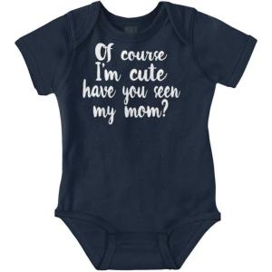 Brisco Brands Cute Like Mom New Daughter Adorable Baby Bodysuit Jumper Girls(Navy)
