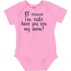 Brisco Brands Cute Like Mom New Daughter Adorable Baby Bodysuit Jumper Girls(Pink)