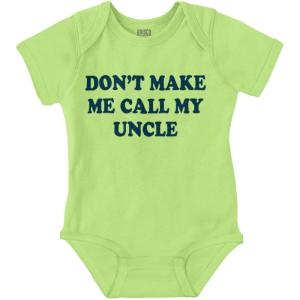 Brisco Brands Dont Make Me Call My Uncle Baby Romper Boys or Girls(Key Lime)