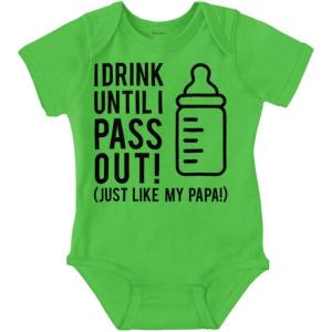 Brisco Brands Drink Until Pass Out Just Like Papa Baby Romper Boys or Girls(Apple)