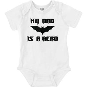 Brisco Brands Father’s Day My Dad is a Superhero Baby Romper Boys or Girls(White)
